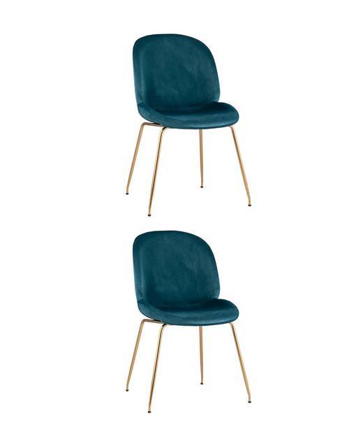 Набор из 2 стульев Stool Group Beetle 8329 VELVET BLUE X2 маренго