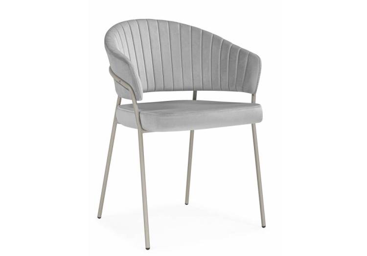 Стул на металлокаркасе Woodville Лео 672330 светло-серый (H-09) / серый