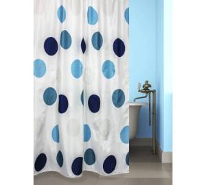 Штора для ванной Bath Plus Fancy Dots ch-21285 180x180, белый, голубой, синий