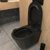 Унитаз подвесной Teymi Solli Black T40201MB безободковый, с сиденьем микролифт, черный матовый фото 7