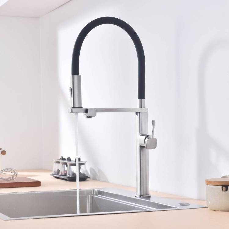 Смеситель для кухни Vincea VKF-119CH с гибким изливом, хром