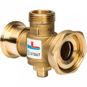 Клапан смесительный Stout термостатический G 11/2M-G 11/2F-G 1M 70С, SVM-0050-327008