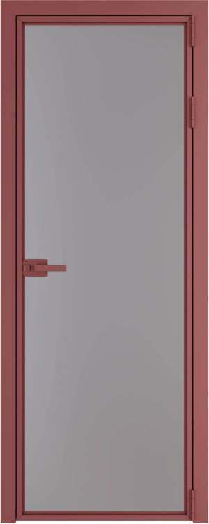 Межкомнатная дверь Profil Doors 1 AX цвет профиля Красный антрацит, стекло безопасное 6 мм монохром серый 700x2000