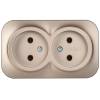 Розетка 2-местная IEK Glory ERH20-K37M-10 шампань матовый фото 2