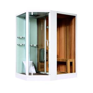 Душевая кабина Orans SR-89103RS White с финской сауной, профиль белый, стекло белое и прозрачное, 180x130x220
