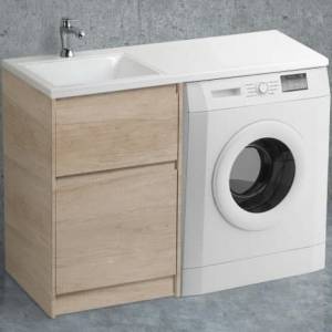 Тумба с раковиной Belbagno Kraft-Lvd KRAFT-LVD-580/1200-2C-PIA-RNN 58x48x88 Rovere Nebrasca Nature напольная с двумя выкатными ящиками
