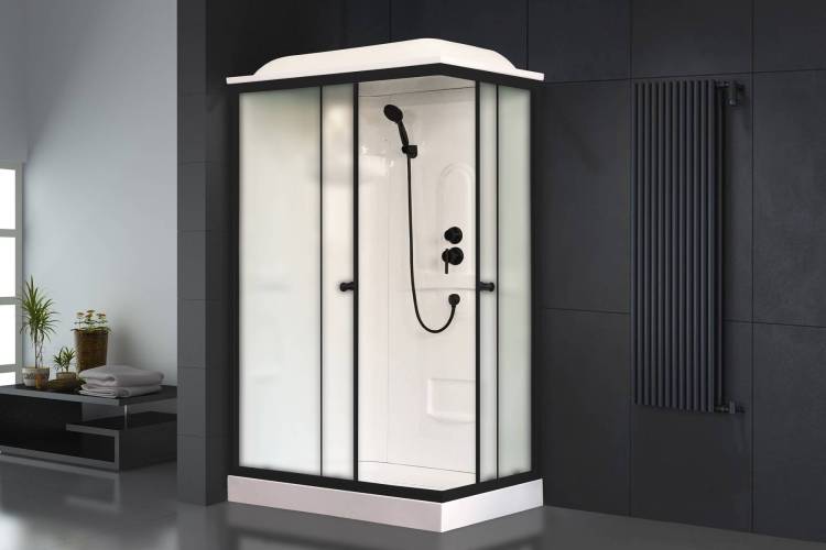 Душевая кабина Royal Bath HP RB8120HP1-M-BL-L профиль черный, стекло матовое, 120x80x217