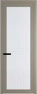 Межкомнатная дверь Profil Doors 1 AGP цвет профиля Никель матовый, стекло безопасное 6 мм мору белый 600x2000