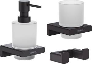 Набор Hansgrohe AddStoris Стакан 41749670 + Дозатор 41745670 + Крючок 41755670 матовый черный