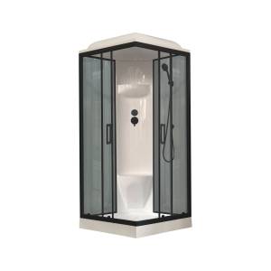 Душевая кабина Royal Bath RB 80HP6-GT-BL профиль черный, стекло прозрачное, 80x80x217