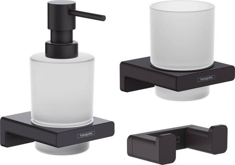 Набор Hansgrohe AddStoris Стакан 41749670 + Дозатор 41745670 + Крючок 41755670 матовый черный