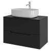 Тумба с раковиной Orange Line Li-80TubMDF+B07-540W черная матовая, 80.5 см