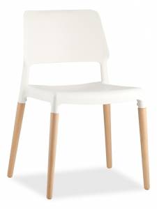 Стул Stool Group Bistro 8086 WHITE белый с деревян. ножками