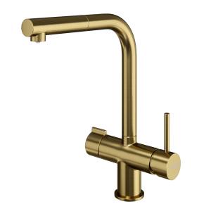 Смеситель для кухни Wasserkraft A8987 под фильтр с выдвижной лейкой, матовое золото