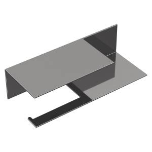 Держатель туалетной бумаги Boheme Qubic 10721-2-SGM c полкой, Shine Gun Metal