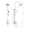 Смеситель для ванны Decoroom DR21 DR21071 с регулируемой высотой штанги, поворотным изливом и лейкой "Тропический дождь" Хром фото 2