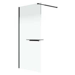 Душевая перегородка Niagara Nova NG-582-12BLACK профиль черный матовый, стекло белый градиент, 120x200