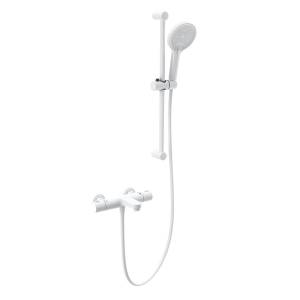 Смеситель для ванны Wonzon & Woghand WW-C2018-A-MW термостатический, с душевым гарнитуром, белый матовый