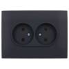Розетка 2-местная IEK Skandy SK-R20-10-K53-F графит фото 4