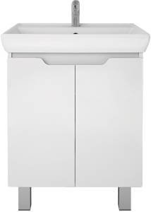 Тумба с раковиной Dreja Q Plus (D) 70 c опорами, белый глянец