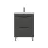 Тумба с раковиной Corozo Лиана 60 напольная, дуб графит
