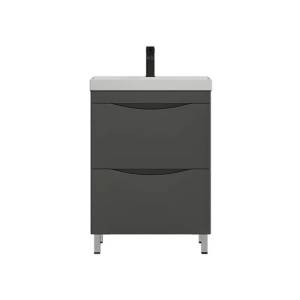 Тумба с раковиной Corozo Лиана 60 напольная, дуб графит