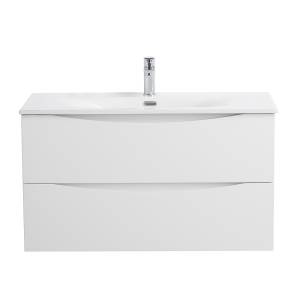 Тумба с раковиной BelBagno MARINO-CER-N-900-2C-SO-BO-P подвесная, Bianco Opaco, 51.6x91x46