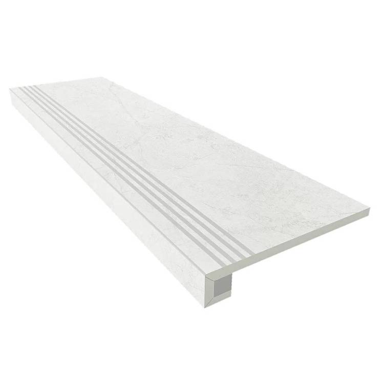 Ступень Ametis by Estima Marmulla 34878 Set/Steptrade/MA00_NS/33x120/S1/Riser/MA00_NS/14,5x120 33x120 прямоугольная с бортиком+Подступенок 14.5x120