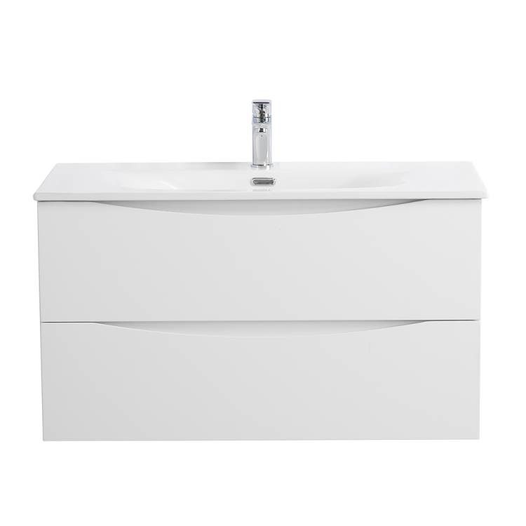 Тумба с раковиной BelBagno MARINO-CER-N-900-2C-SO-BO-P подвесная, Bianco Opaco, 51.6x91x46