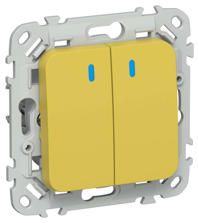 Выключатель 2-клавишный IEK Flite FI-V24-1-10-1-K44 желтый карри