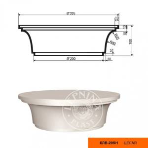 Капитель колонны LepninaPlast КЛВ-205/1 33.5x33.5x10
