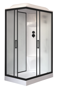 Душевая кабина Royal Bath НР RB8120HP6-WC-BL-R профиль черный, стекло матовое, 120x80x217