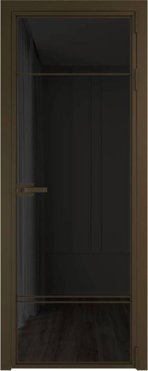 Межкомнатная дверь Profil Doors 4 AX цвет профиля Деорэ, стекло безопасное 6 мм черное тонированное 700x2000