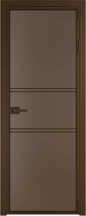 Межкомнатная дверь Profil Doors 2 AX цвет профиля Деорэ, стекло безопасное 6 мм монохром гляссе 800x2000