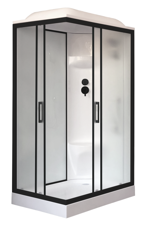 Душевая кабина Royal Bath НР RB8120HP6-WC-BL-R профиль черный, стекло матовое, 120x80x217