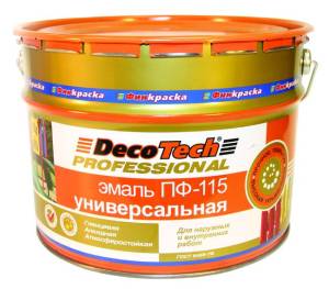 Эмаль DecoTech ПФ-115 ярко-красная под RAL3020 0.9 кг