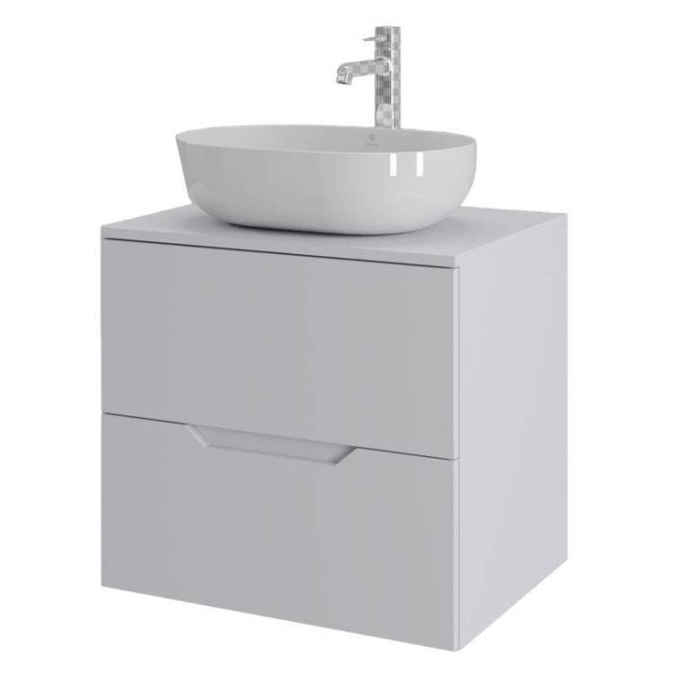 Тумба с раковиной Orange Line Li-60TuwMDF+B05-480W белая матовая, 60 см