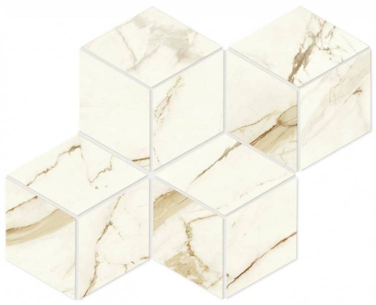 Мозаика Atlas Concorde Marvel Shine A42Y Calacatta Imperiale Mosaico Esagono Lapp 30x35