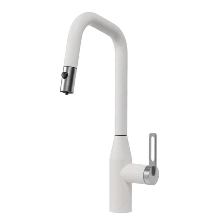 Смеситель для кухни Granula GR-8171 арктик, с выдвижным изливом