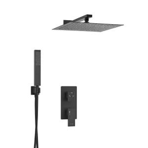 Душевой комплект Wasserkraft A16162 с верхней душевой насадкой, черный, встраиваемый, с изливом