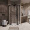 Душевой уголок Niagara Nova NG-6828-34BLACK профиль черный матовый, стекло прозрачное, 80x80x195 фото 3