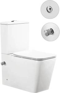 Унитаз-компакт SantiLine SL-5017SM-BD безободковый, с крышкой-сиденьем микролифт, с функцией биде