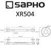 Поручень SAPHO X-ROUND с противоскользящим покрытием 300 мм, нержавеющая сталь фото 2