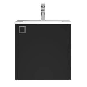 Тумба с раковиной Uperwood Aurora KAurora50bm подвесная, черный матовый, 50 см