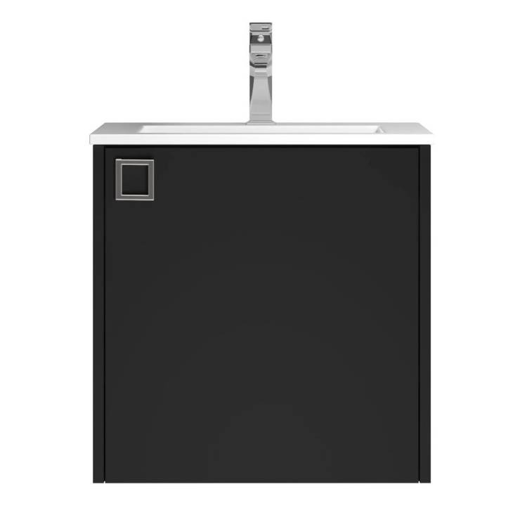 Тумба с раковиной Uperwood Aurora KAurora50bm подвесная, черный матовый, 50 см