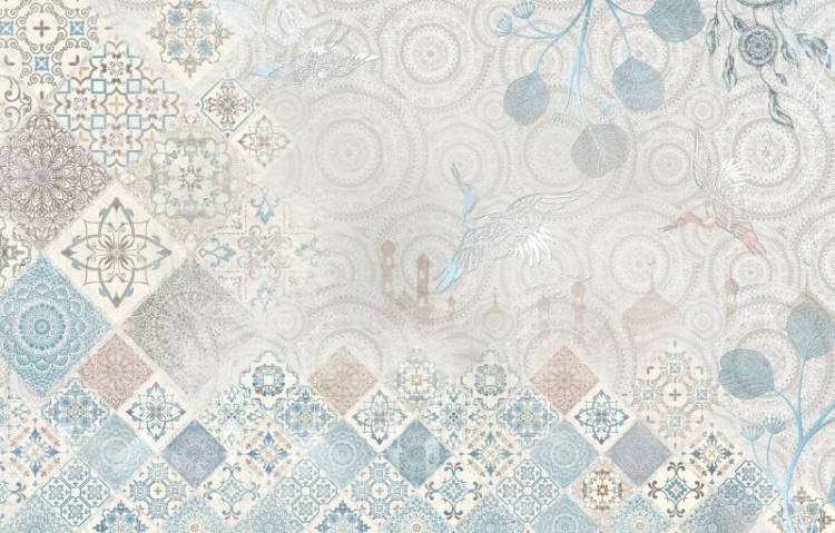 3D Фотообои Artegrafico «Журавлиный танец» VS-023 акварель