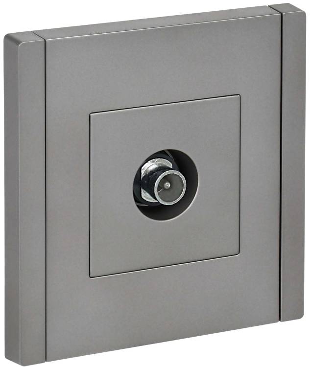 ТВ-розетка проходная IEK Forte&Piano FP-A10-P-K46 сталь