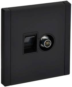 ТВ-розетка+Ethernet RJ45 IEK Forte&Piano FP-AK20-2-M-K02 черный