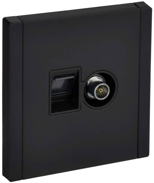 ТВ-розетка+Ethernet RJ45 IEK Forte&Piano FP-AK20-2-M-K02 черный