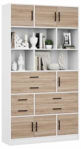 Стеллаж комбинированный МФ Мастер Либерти-61-128 Либерти-61-БТ-ДС-128 белый / дуб сонома